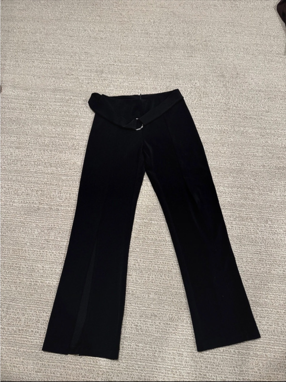White House Black Market Black Wide-Leg Trousers with D-Ring Waist